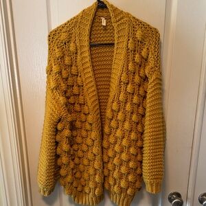 Wishlist Mustard Yellow Chunky Knit Cardigan